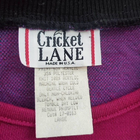 VTG 80s Paisley Pattern Sweater Blouse Sz Large by Cricket Lane - Picture 5 of 7